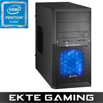 Multicom Tyrion i510K Gaming PC Intel Pentium G4400, 8GB, 1TB harddisk 7200rpm, GeForce GT 1030 2GB, 450W, Uten operativsystem (MULTICOM-i510K-KBLFB)