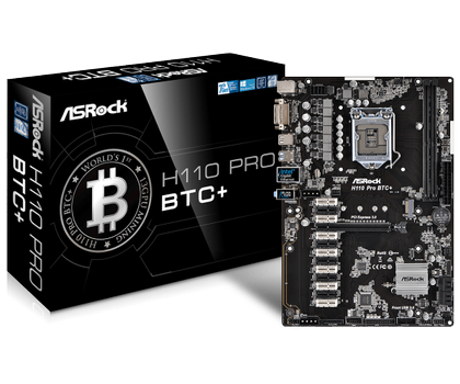ASRock H110 Pro BTC+ Bitcoin-hovedkort LGA1151, 1 x PCIe 3.0 x16, 12 x PCIe 2.0 x1, 1x M.2, 4 x SATA3, 4x USB 3.0, 2x DDR4 (H110-Pro-BTC+)