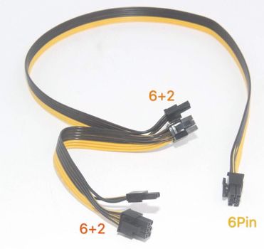 Mining PCIe 6pin - dual 8pin (6+2) (6PIN-DUAL8P)