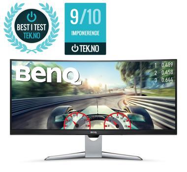 BenQ EX3501R - LED-skjerm - kurvet - 35" - 3440 x 1440 Ultra WQHD - VA - 300 cd/m² - 4 ms - HDMI, DisplayPort,  USB-C - grå (9H.LGJLA.TSE)