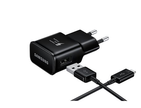 Samsung EP-TA20 - Strømadapter - 2 A (USB) - på kabel: USB-C - svart - for Galaxy S8, S8+ (EP-TA20EBECGWW)