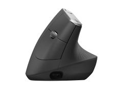Logitech MX Vertical - Mus - ergonomisk - optisk - 6 knapper - trådløs, kablet - Bluetooth, 2.4 GHz - USB trådløs mottaker - grafitt