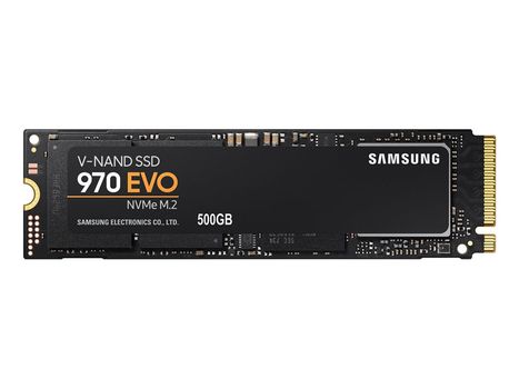 Samsung 970 EVO 500GB SSD NVMe 1.3, M.2, V-NAND MLC, up to 3400/ 2300MB/ s read/ write,  300TBW (MZ-V7E500BW)