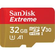 SanDisk Extreme 32GB UHS-I U3 microSD 100MB/s A1 C10 V30 U3, med adapter