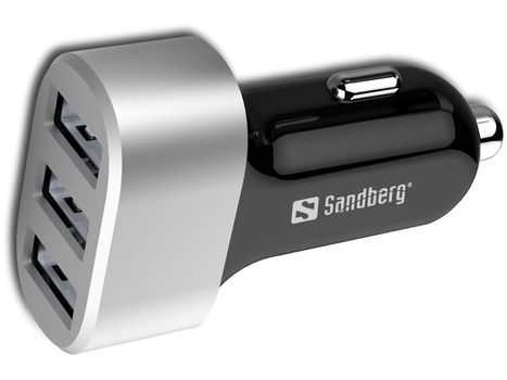 Sandberg Multi Car Charger 3xUSB 7.2A - Kraftig og rask billader med 3 stk 2400mA USB kontakter (440-79)