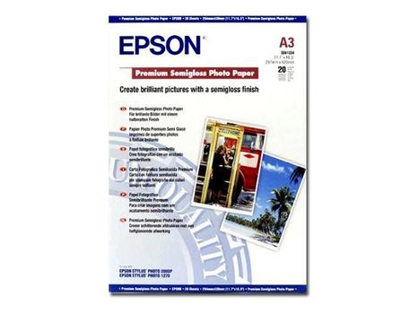 Epson Premium - fotopapir - halvblank - 20 ark - A3 - 251 g/m² (C13S041334)