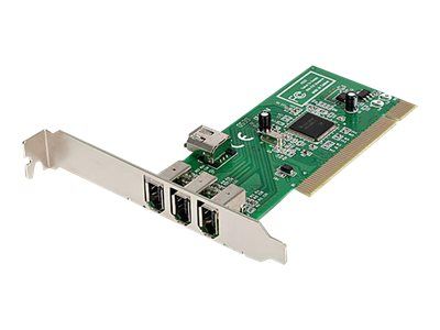 StarTech 4 port PCI 1394a FireWire Adapter Card - 3 External 1 Internal - FireWire-adapter - PCI - Firewire - 3 porter