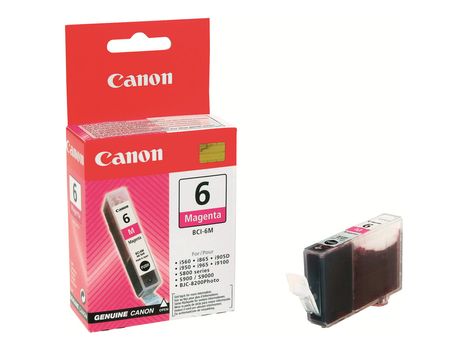 Canon BCI-6M - Magenta - original - blekkbeholder - for i96X, 990, 99XX; PIXMA IP3000, IP4000, iP5000, iP6000, iP8500, MP750, MP760, MP780; S830 (4707A002)