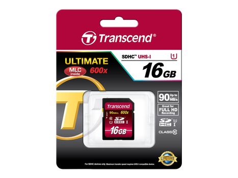 Transcend flashminnekort - 16 GB - SDHC UHS-I (TS16GSDHC10U1)