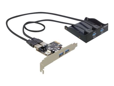 Delock Front Panel 2 x USB 3.0 + PCI Express Card 2 x USB 3.0 - USB-adapter - PCIe - 4 porter (61893)