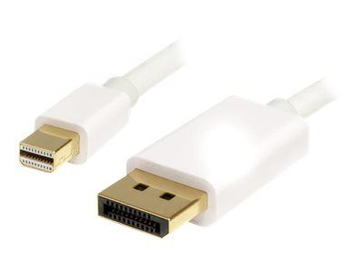 StarTech 3m 10 ft White Mini DisplayPort to DisplayPort 1.2 Adapter Cable M/M - DisplayPort 4k with HBR2 support - Mini DP to DP Cable (MDP2DPMM3MW) - DisplayPort-kabel - 3 m (MDP2DPMM3MW)