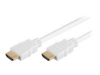 MicroConnect High Speed HDMI with Ethernet - HDMI med Ethernet-kabel - HDMI (hann) til HDMI (hann) - 5 m - hvit (HDM19195V1.4W)