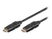 MicroConnect HIGH SPEED - HDMI-kabel - HDMI (hann) til HDMI (hann) - 3 m - 360°-dreiekontakt (HDM19193FS)