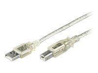 MicroConnect USB 2.0 - USB-kabel - USB (hann) til USB-type B (hann) - 1 m - gjennomsiktig