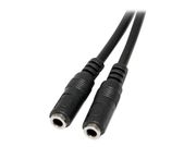 StarTech 3.5mm Audio Extension Cable - Slim Audio Splitter Y Cable and Headphone Extender - Male to 2x Female AUX Cable (MUY1MFFS) - lydsplitter - 20 cm (MUY1MFFS)
