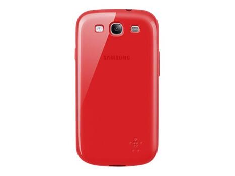 Belkin Grip Sheer - Eske for mobiltelefon - termoplast-polyuretan (TPU) - rubin - for Samsung Galaxy S III (F8M398CWC01)