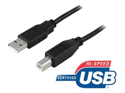 Deltaco USB-210S - USB-kabel - USB til USB-type B - 1 m (USB-210S)