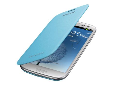 Samsung Flip Cover EFC-1G6F - Lommebok for mobiltelefon - polyuretanlær - lys blå - for Galaxy S III