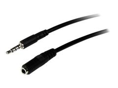 StarTech 2m 3.5mm 4 Position TRRS Headset Extension Cable - M/F - Forlengerledning for hodesett - 4-polsminijakk (hann) til 4-polsminijakk (hunn) - 2 m - svart