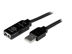 StarTech 35m USB 2.0 Active Extension Cable - M/F - USB extension cable - USB (M) to USB (F) - USB 2.0 - 115 ft - active - black - USB2AAEXT35M - USB-forlengelseskabel - USB til USB - 35 m