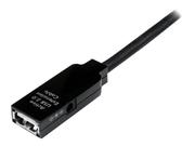 StarTech 35m USB 2.0 Active Extension Cable - M/F - USB extension cable - USB (M) to USB (F) - USB 2.0 - 115 ft - active - black - USB2AAEXT35M - USB-forlengelseskabel - USB til USB - 35 m (USB2AAEXT35M)