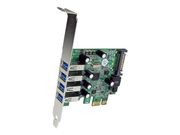 StarTech 4 Port PCI Express PCIe USB 3.0 Card w/ UASP - SATA Power - USB-adapter - PCIe - USB 3.0 x 4 - for P/N: USB3S2ESATA3 (PEXUSB3S4V)