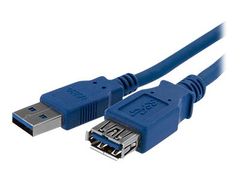 StarTech 1m Blue SuperSpeed USB 3.0 Extension Cable A to A - Male to Female USB 3 Extension Cable Cord 1 m (USB3SEXT1M) - USB-forlengelseskabel - USB-type A til USB-type A - 1 m