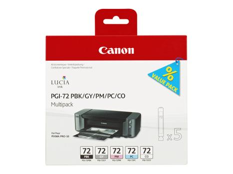 Canon PGI-72 PBK/ GY/ PM/ PC/ CO Multipack - 5-pack - grå, fotosort, fotocyan, fotomagenta,  kromaoptimerer - original - blekkbeholder (6403B007)