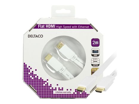 Deltaco HDMI-1020H-K - HDMI-kabel med Ethernet - 2 m (HDMI-1020H-K)