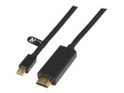 Deltaco Video/ lydkabel - DisplayPort / HDMI - Mini DisplayPort (hann) til HDMI (hann) - 3 m - svart (DP-HDMI304)