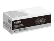 Epson 0711 - 2-pack - høykapasitets - svart - original - tonerpatron - Epson Return Program (C13S050711)