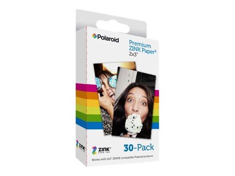 POLAROID Premium ZINK Paper - Selv-adhesiv - hvit - 50.8 x 76.2 mm 30 ark fotopapir - for Polaroid Snap Instant, Snap Touch; Mint 2-in-1 (POLZ2X330)
