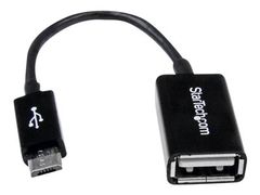 StarTech 5in Micro USB to USB OTG Host Adapter M/F - USB-adapter - USB (hunn) til Micro-USB type B (hann) - USB 2.0 OTG - 12.7 cm - svart
