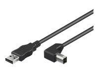 MicroConnect USB-kabel - USB-type B (hann) til USB (hann) - USB 2.0 - 3 m - 90°-kontakt