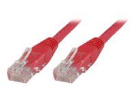MicroConnect Nettverkskabel - RJ-45 (hann) til RJ-45 (hann) - 30 cm - UTP - CAT 6 - halogenfri, flertrådet - rød
