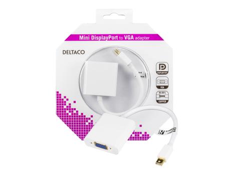 Deltaco DP-VGA4-K - Videokonverter - DisplayPort - VGA - hvit (DP-VGA4-K)