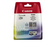 Canon PG-40 / CL-41 Multi Pack - 2-pack - svart, farge (cyan, magenta, gul) - original - blekkbeholder (0615B043)