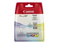 Canon CLI-521 C/M/Y Multi pack - 3-pack - gul, cyan, magenta - original - blekkbeholder
