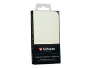 Verbatim Folio Pocket - Eske for mobiltelefon - vaniljehvit - for Apple iPhone 5, 5s (98089)