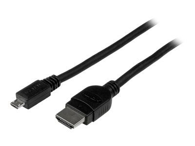 StarTech 3m Passive Micro USB to HDMI MHL Cable - Video/ lydkabel - MHL / HDMI - Micro-USB type B (hann) til HDMI (hann) - 3 m - skjermet - svart (MHDPMM3M)