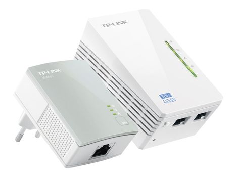 TP-Link TL-WPA4220KIT AV500 2-Port Wifi Powerline Adapter Starter Kit - bro - 802.11b/g/n - veggpluggbar