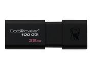 Kingston DataTraveler 100 G3 - USB-flashstasjon - 32 GB - USB 3.0 - svart (DT100G3/32GB)