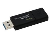 Kingston DataTraveler 100 G3 - USB-flashstasjon - 64 GB - USB 3.0 - svart (DT100G3/64GB)