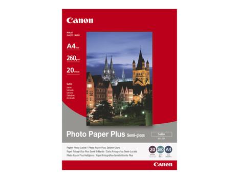 Canon Photo Paper Plus SG-201 - fotopapir - halvblank - 20 ark - A3 Plus - 260 g/m² (1686B032)