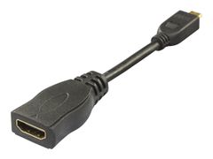 Deltaco HDMI-24B - HDMI-adapter - mikro-HDMI (hann) til HDMI (hunn) - 10 cm - svart