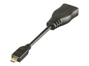 Deltaco HDMI-24B - HDMI-adapter - mikro-HDMI (hann) til HDMI (hunn) - 10 cm - svart (HDMI-24B)