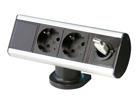 KONDATOR Axessline Desk - Flerkoplingslist - utgangskontakter: 2 - 1.5 m - svart, aluminium (935-D2M0)