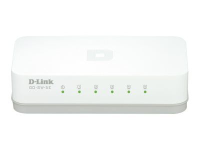 D-LINK dlinkgo 5-Port Fast Ethernet Easy Desktop Switch GO-SW-5E - Switch - 5 x 10/100 - stasjonær (GO-SW-5E/E)