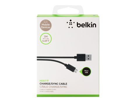 Belkin MIXIT - USB-kabel - Micro-USB type B (hann) til USB (hann) - 2 m - svart (F2CU012BT2M-BLK)