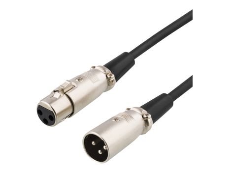 Deltaco XLR-kabel,  3-pin, han - hun 3m (XLR-1030)